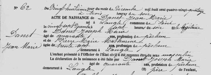 DANET Jean Marie 1894 Extrait