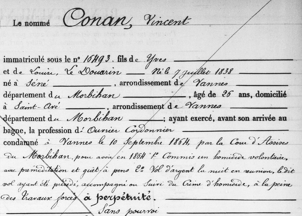 1864 CONAN condamnation 1