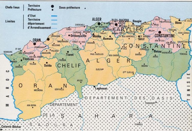 carte des departements Algerie