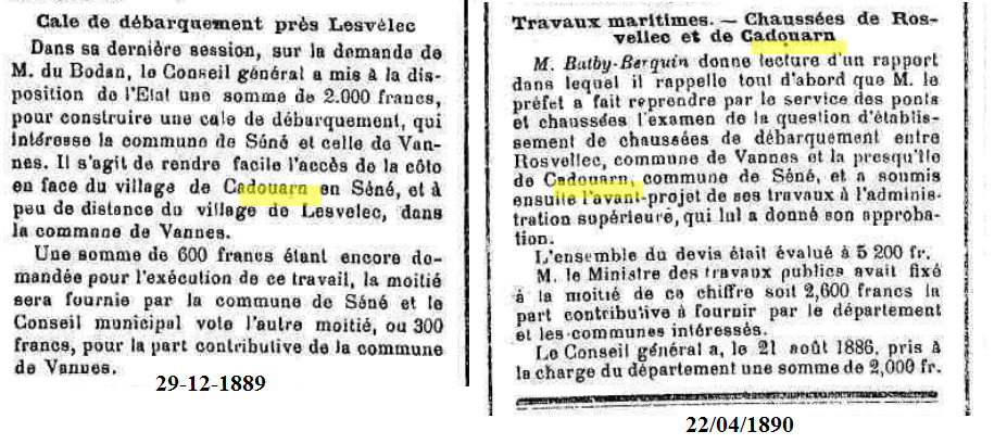 1889 90 Cale Lesvelec subvention