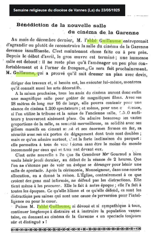 1925 05 Guillaume travaux Cinema