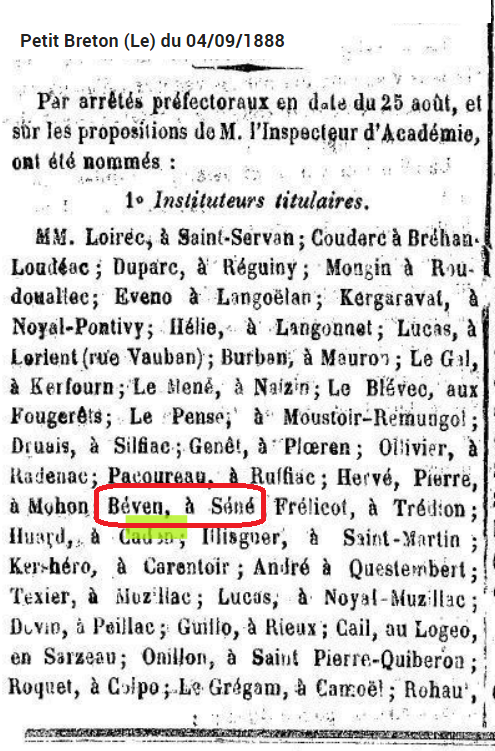 1888 9 Beven nomination SENE