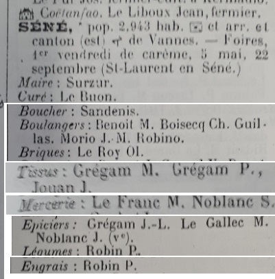 1886 Annuaire Epicier