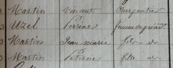 1841 Martin Jean famille