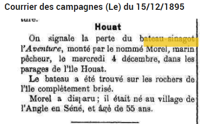 1895 Sene Morel marin noyé