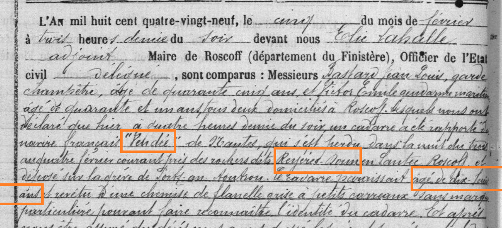 1889 Roscoff Cadavre 18 ans