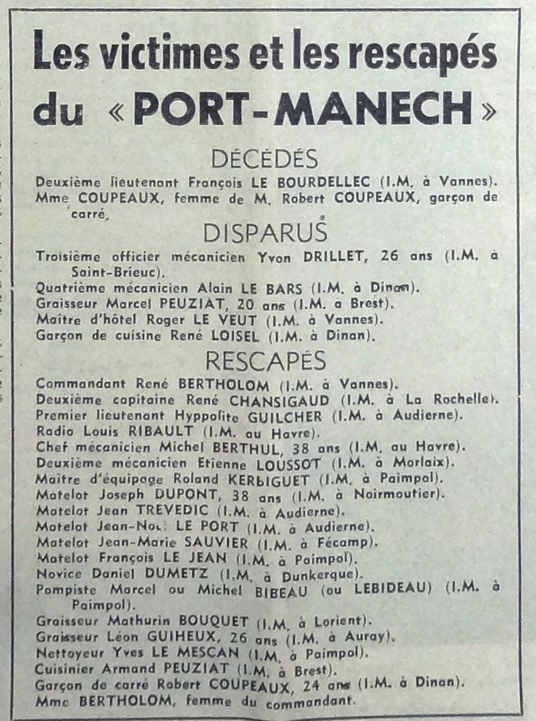 1965 Port Manach Victimes