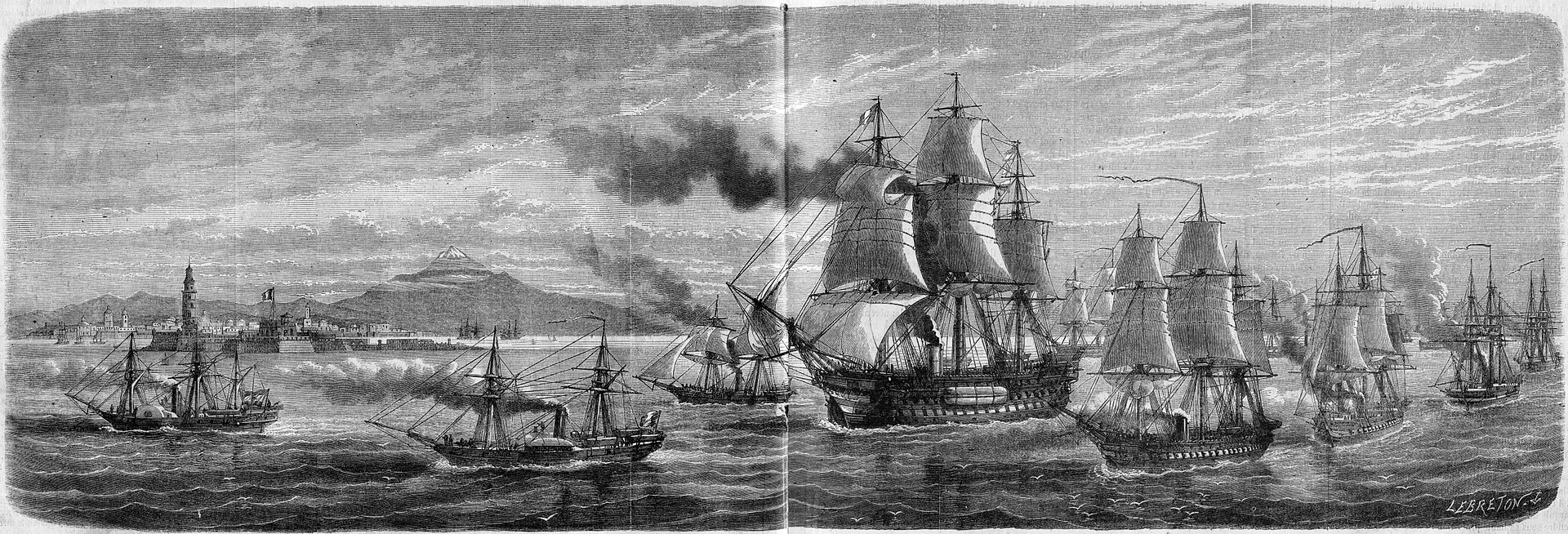MEX Armada franaçise LIllustration 1862 CDT Jurien de la Gravière