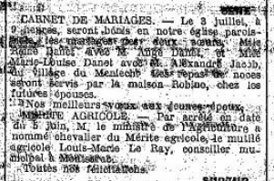 1923 06 Séné mariage agricole
