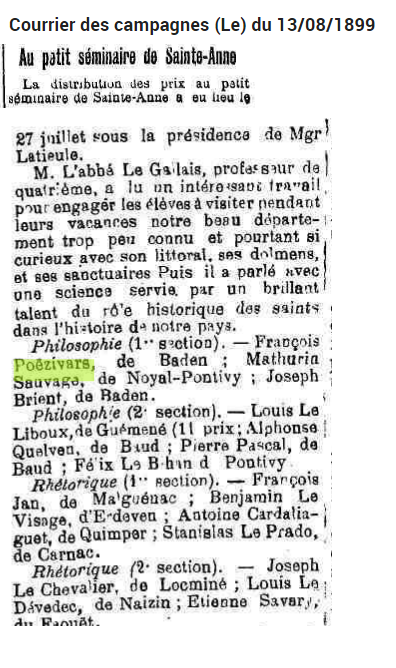 1899 POEZIVARA Petit séminaire