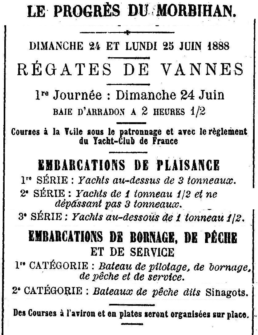 1888 06 Regates Vannes Programme
