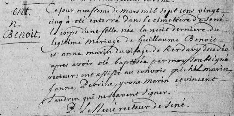 1725 Benois anonyme Recteur Le Neve