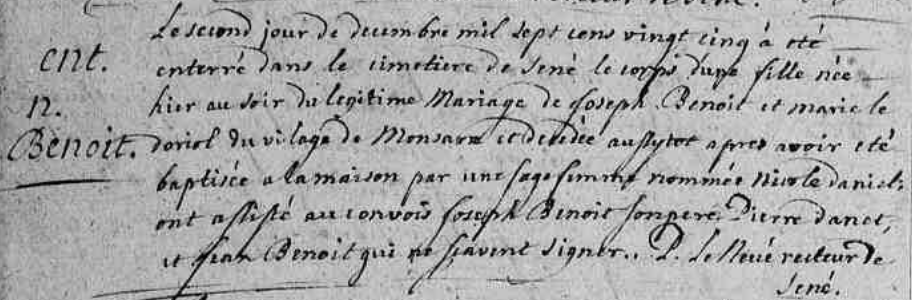 1725 Benoit anonyme sage femme ANIET Nicole