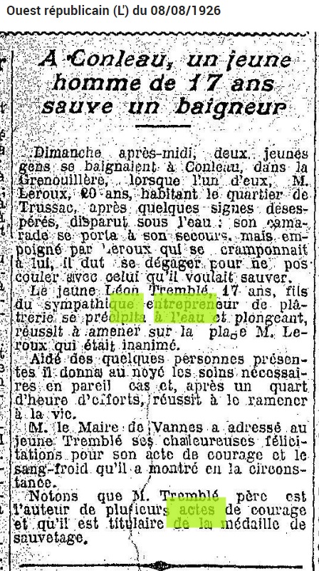 1926 tremblé sauvetage conleau