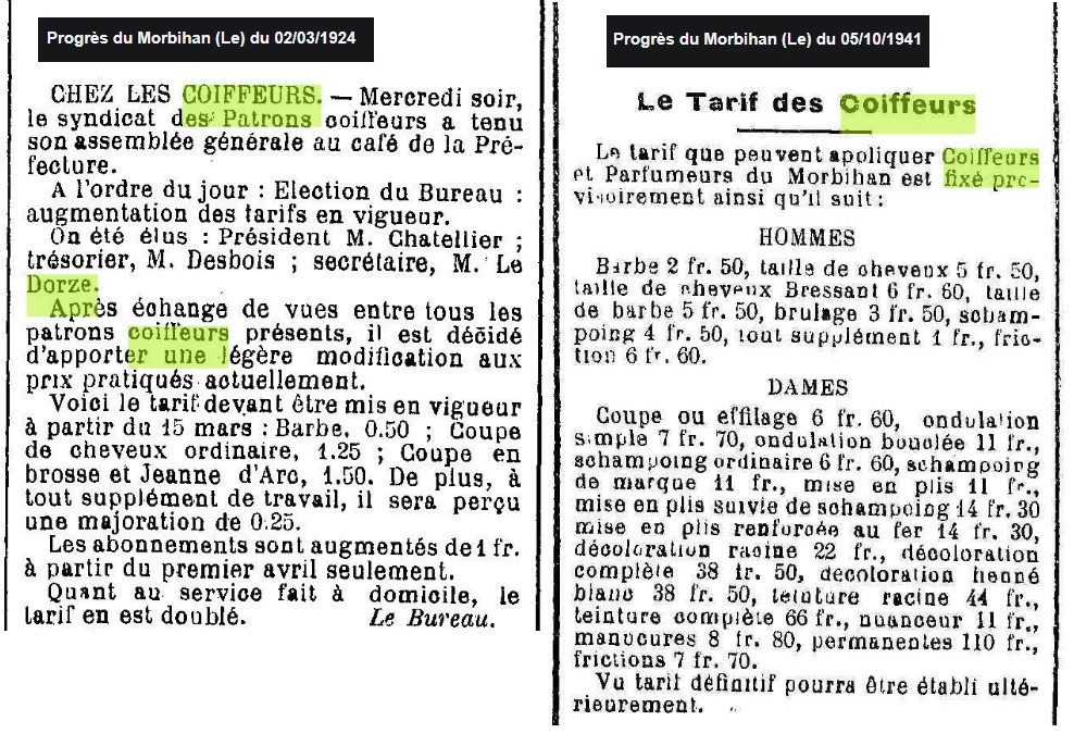 1924 03 Le Dorze coiffeur tarif