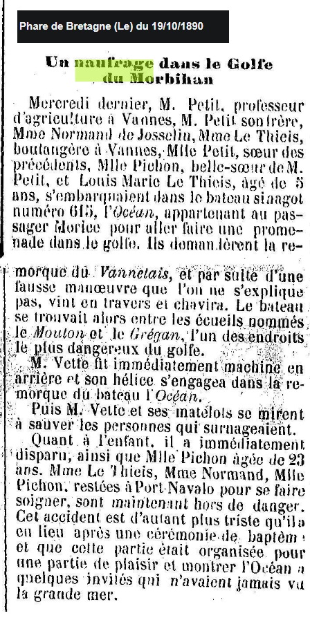 1890 10 Vannetais sauvetage Morice sinagot LOcean
