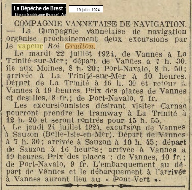 1924 07 Roi Gradlon excursions